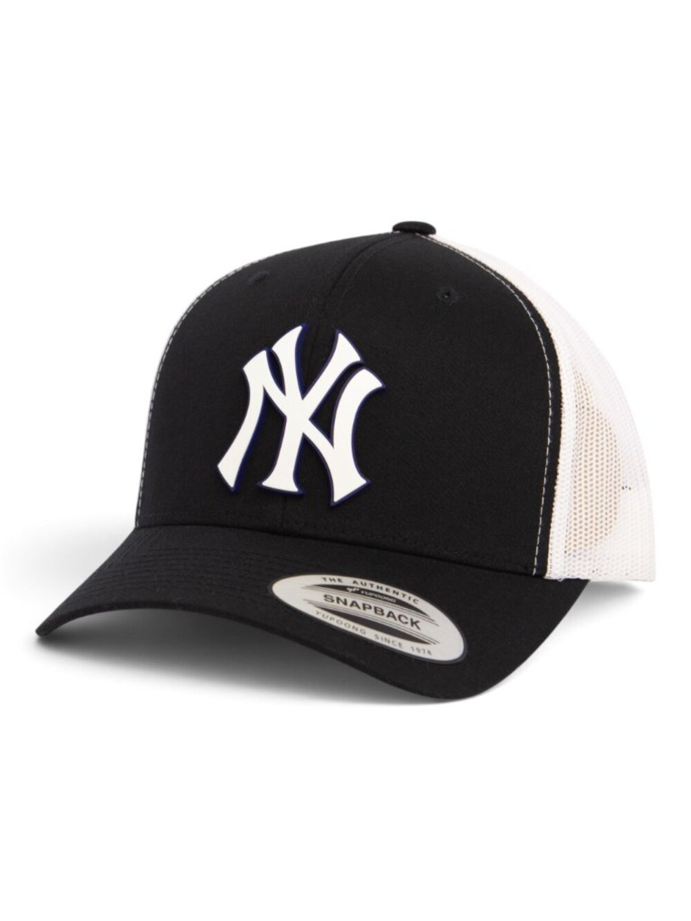 New York Yankees NY White 3D YP Snapback Trucker Hat- Black/ White